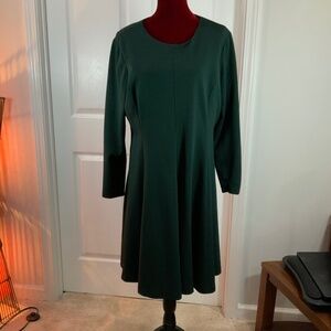 Anthropologie Hutch Emerald Green Long Sleeve Workwear Midi Dress Plus Size 1X